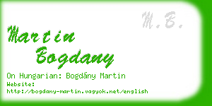 martin bogdany business card